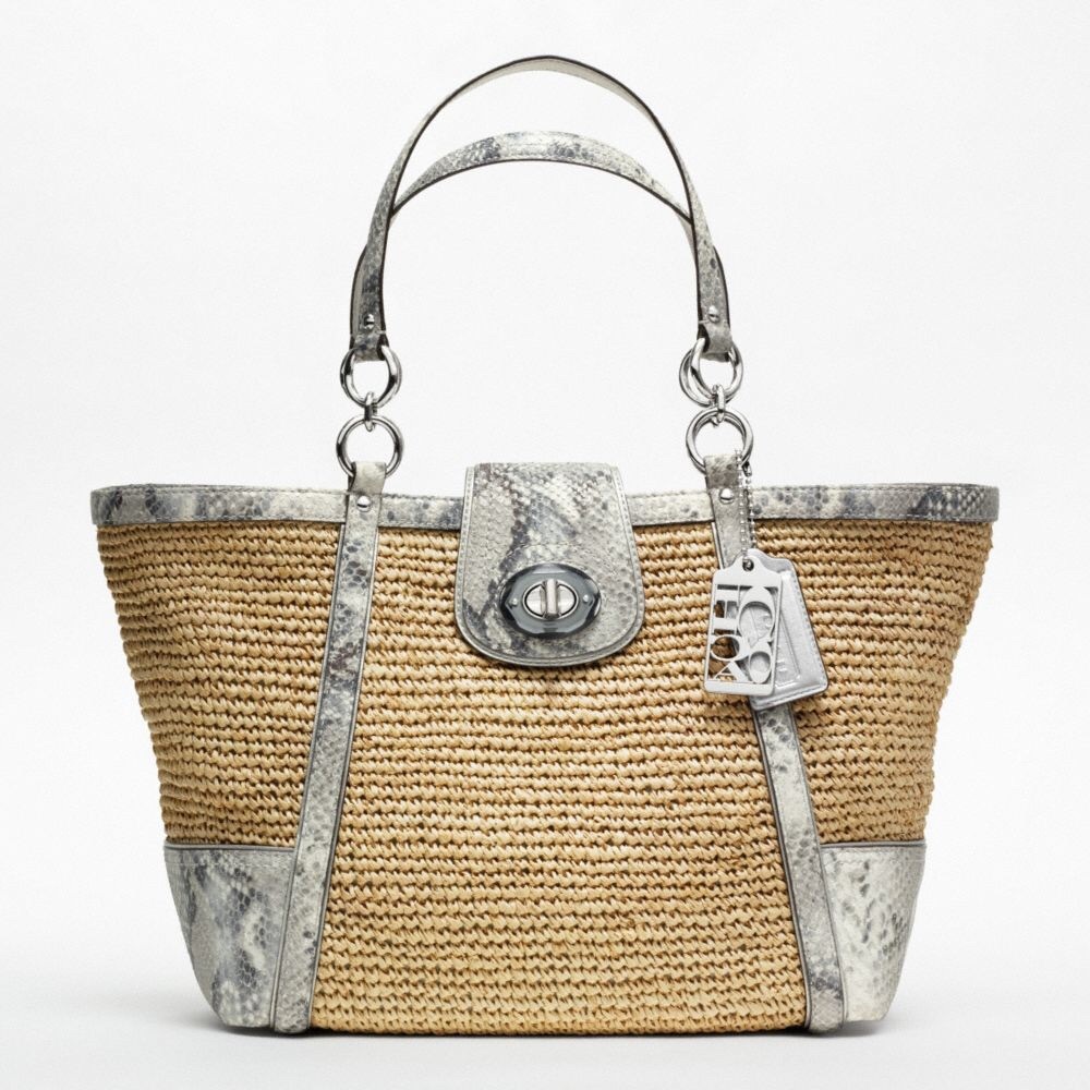 Coach Hampton Weekend Python Handbag - image 1